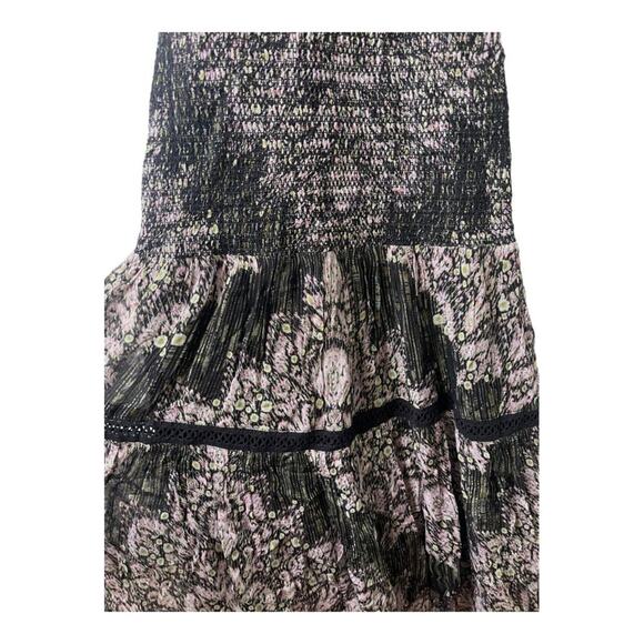 Hemant & Nandita Dress Midi Smocked Crochet Floral Garden Boho Spring Cottage XS - Picture 9 of 11